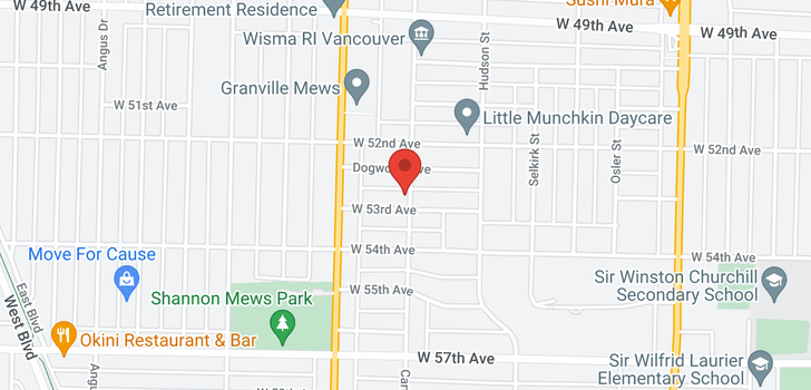 map of 1957 W 62ND AVENUE